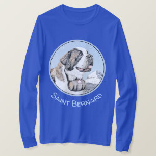 Camiseta Pintura de San Bernardo - Arte de Perro Original.