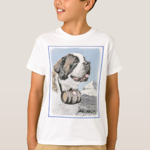 Camiseta Pintura de San Bernardo - Arte de Perro Original.