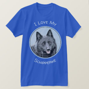 Camiseta Pintura de Schipperke - Arte Perro Original Cuto