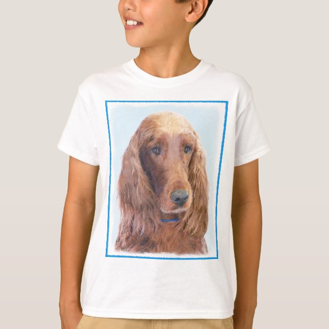 Camiseta Pintura de Setter Irlandés - Arte de Perro Origina (Anverso)
