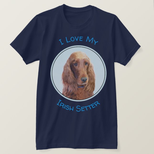 Camiseta Pintura de Setter Irlandés - Arte de Perro Origina (Anverso del diseño)