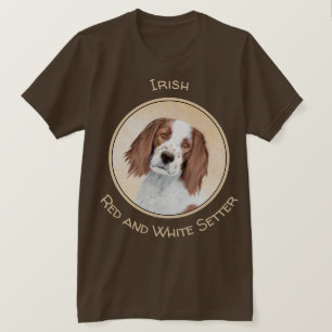 Camiseta Pintura de Setter Rojo y Blanco Irlandés - Arte Or