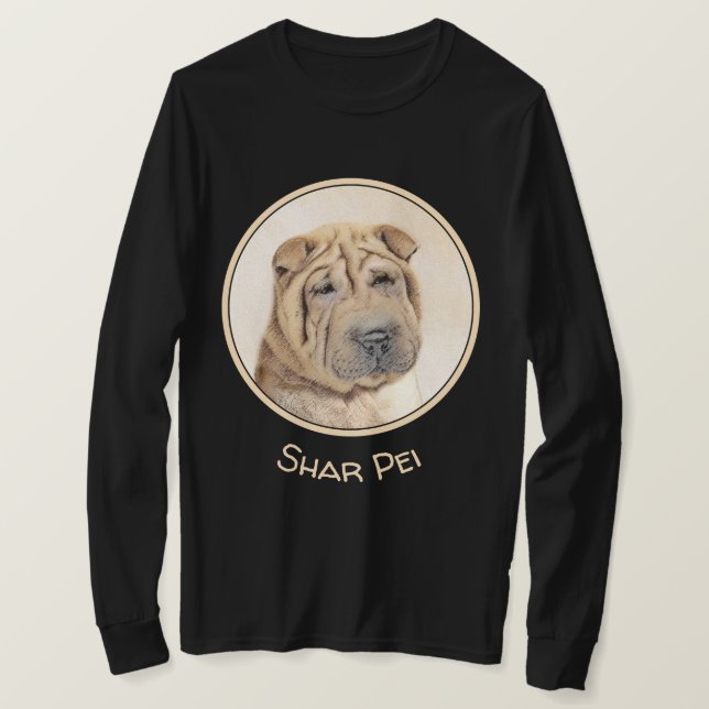 Camiseta Pintura de Shar Pei - Arte Perro Original Cuto (Anverso del diseño)