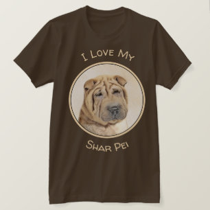 Camiseta Pintura de Shar Pei - Arte Perro Original Cuto