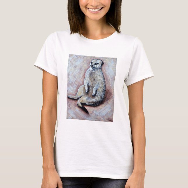 Camiseta Pintura de Slouchy Meerkat (Anverso)