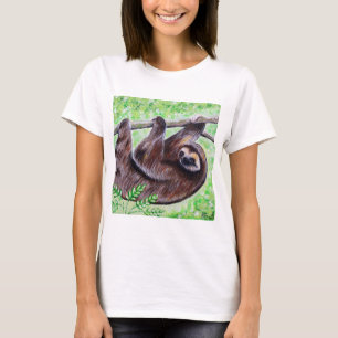 Camiseta Pintura de Smiley Sloth