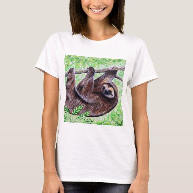 Camiseta Pintura de Smiley Sloth (Anverso)