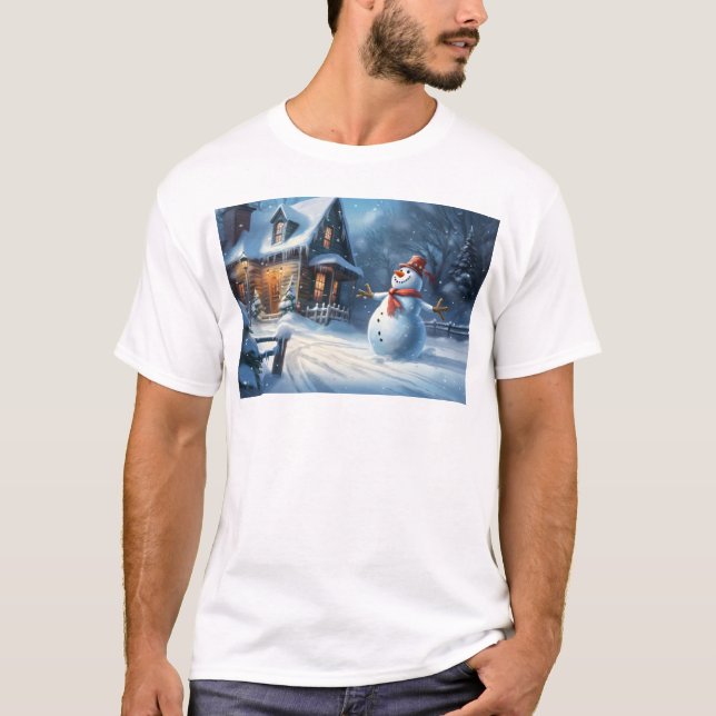 Camiseta Pintura de Snowman (Anverso)