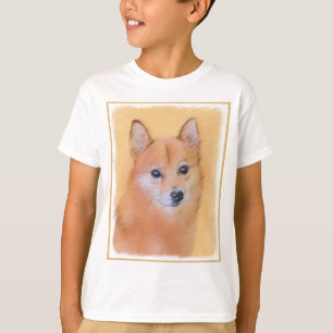 Camiseta Pintura de Spitz Finlandés - Arte Original y Adora