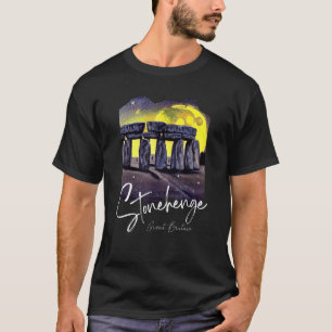 Camiseta Pintura de Stonehenge Inglaterra Recuerdo Stonehen