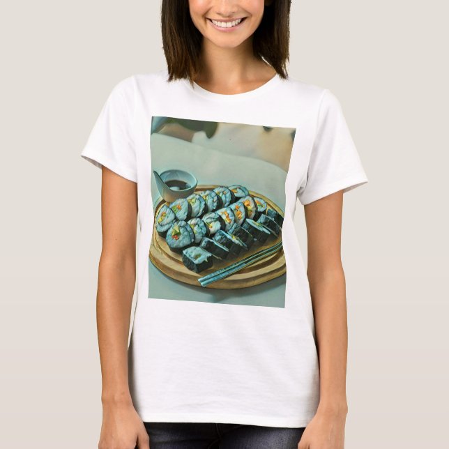 Camiseta Pintura de sushi vintage (Anverso)