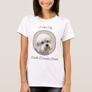 Camiseta Pintura de Terrier Dandie Dinmont Arte Original de