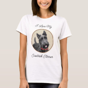 Camiseta Pintura de Terrier Escocés - Arte de Perro Origina