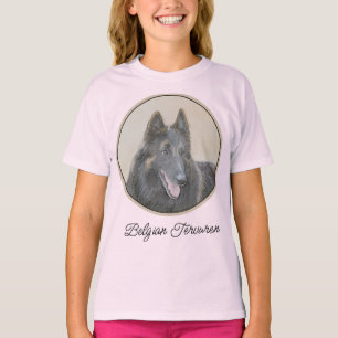 Camiseta Pintura de Tervuren belga - Arte de perro original