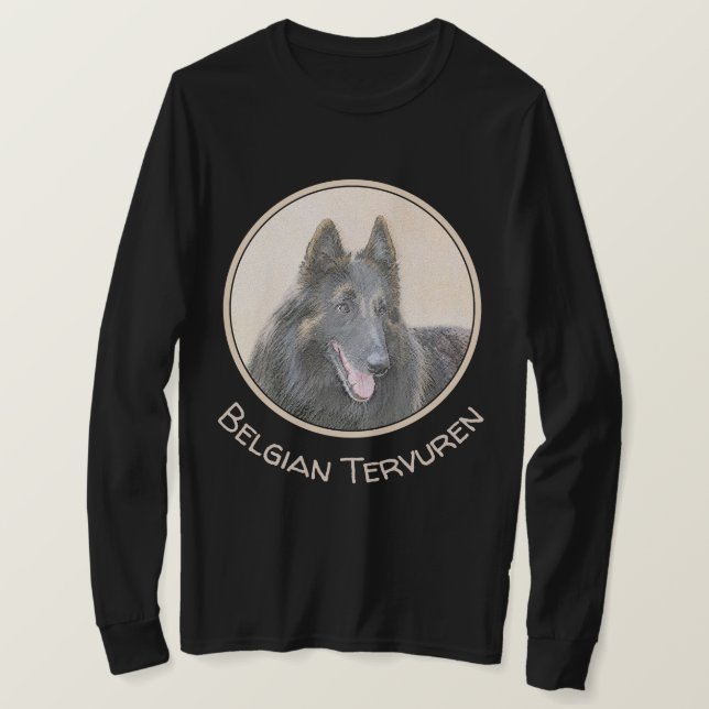 Camiseta Pintura de Tervuren belga - Arte de perro original (Anverso del diseño)