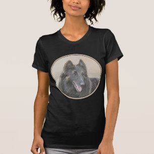 Camiseta Pintura de Tervuren belga - Arte de perro original