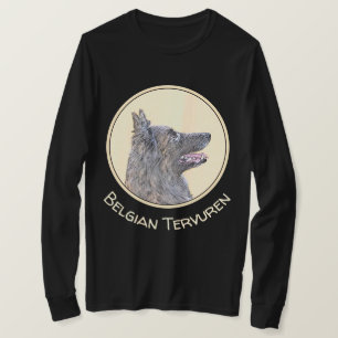 Camiseta Pintura de Tervuren belga - Arte de perro original