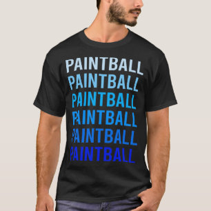 Camiseta Pintura de Texto Azul Paintball