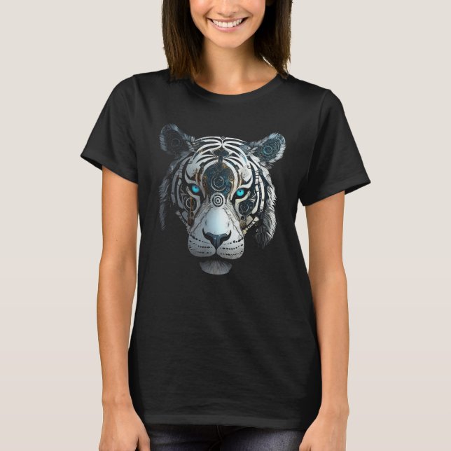 Camiseta Pintura de tigre blanco - Ojos azules - Animal de  (Anverso)