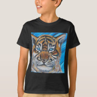 Pintura de tigre de ojos azules