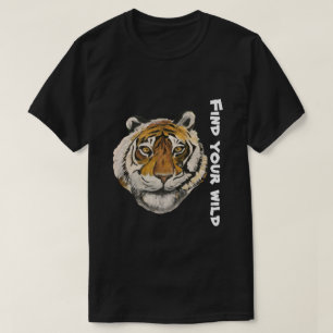 Camiseta Pintura de tigres, mirando a la cámara personaliza