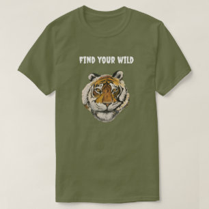 Camiseta Pintura de tigres, mirando a la cámara personaliza