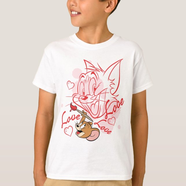 Camiseta Pintura de Tom y Jerry Valentine (Anverso)