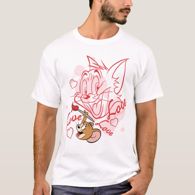 Camiseta Pintura de Tom y Jerry Valentine (Anverso)