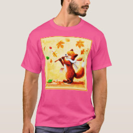 Camiseta Pintura de un feliz Zorro Rojo cantante. ¡Hazte co