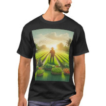 pintura de un granjero en un campo con un hombre t
