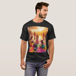 Camiseta pintura de un grupo de chicas jugando en el agua