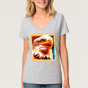 Camiseta Pintura de una asombrosa cara de águilas. ¡Hazte c
