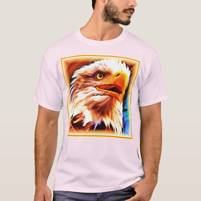 Camiseta Pintura de una asombrosa cara de águilas. ¡Hazte c (Anverso)