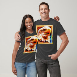 Camiseta Pintura de una asombrosa cara de águilas. ¡Hazte c