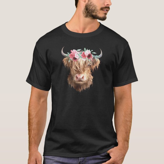 Camiseta Pintura de vaca de las Highlands (Anverso)