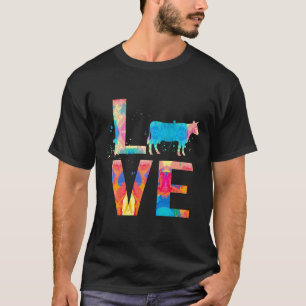 Camiseta Pintura de vaca de vaca madre colorida