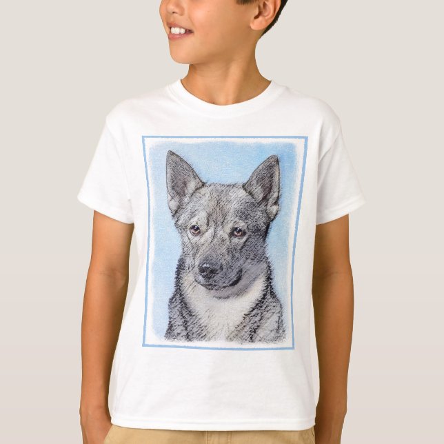 Camiseta Pintura de Vallhund Sueca - Arte Perro Original Cu (Anverso)