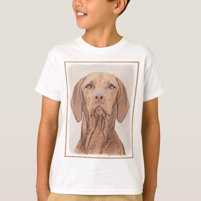 Camiseta Pintura de Vizsla - Arte Perro Original. (Anverso)