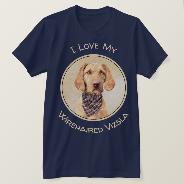 Camiseta Pintura de Vizsla con cabello alambrado - Arte Per (Anverso del diseño)