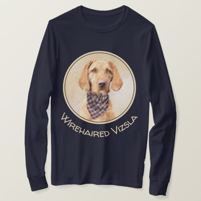 Camiseta Pintura de Vizsla con pelo alambrado - Arte de per (Anverso del diseño)