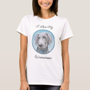 Camiseta Pintura de Weimaraner - Arte Original de Perro Ado