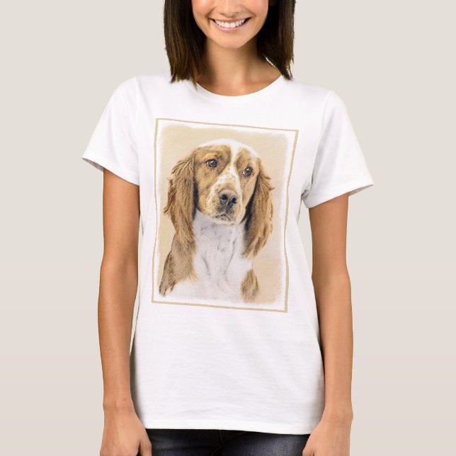 Camiseta Pintura de Welsh Springer Spaniel - Arte original  (Anverso)
