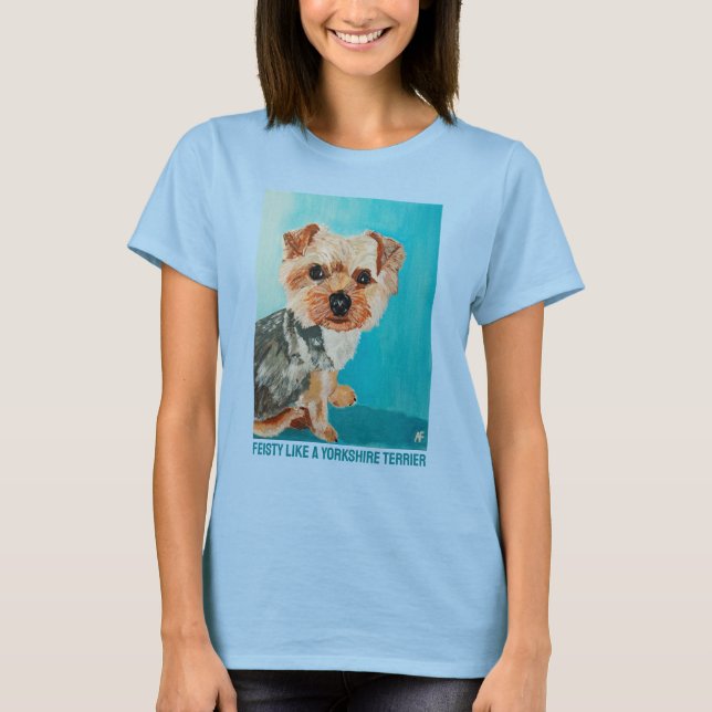 Camiseta Pintura de Yorkshire Terrier de Alfred Fox (Anverso)