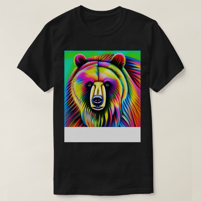 Camiseta Pintura del arcoiris del oso (Diseño del anverso)