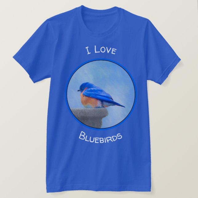Camiseta Pintura del Bluebird - arte original del pájaro (Anverso del diseño)
