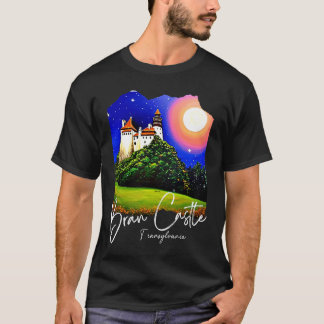 Camiseta Pintura del castillo de Bran Transilvania hogar de