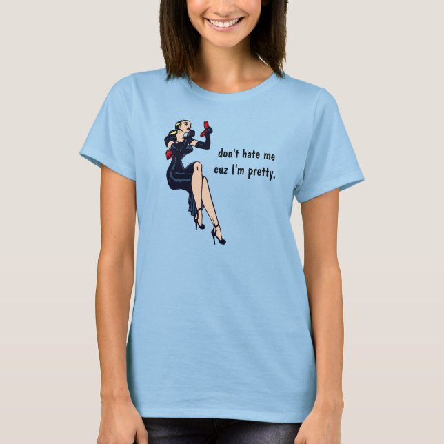 Camiseta Pintura del Chica del glamour retro de Bonito rubi (Anverso)