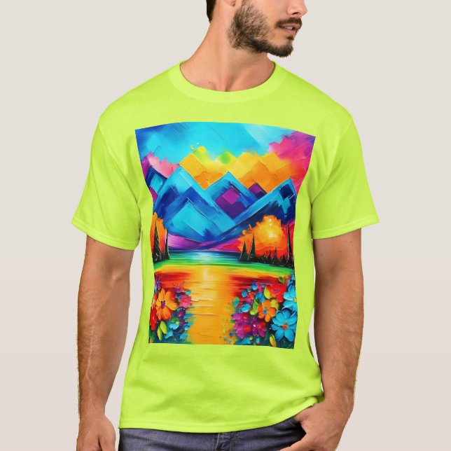 Camiseta Pintura del horizonte del paisaje de ensueño (Anverso)