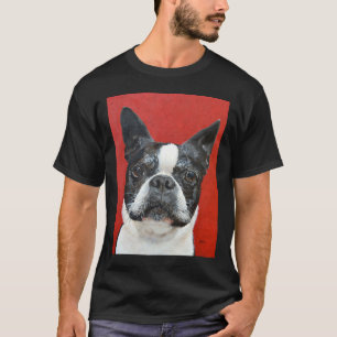 Camiseta Pintura Del Terrier De Boston En Acrílicos Por Jim