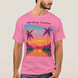 Camiseta Pintura digital de palmeras de amanecer fuera de l